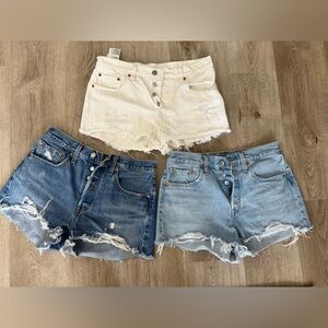 Levi’s 501 denim shorts - 3 pairs - size 27